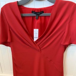 White House Black Market red blouse NWT Sz 2